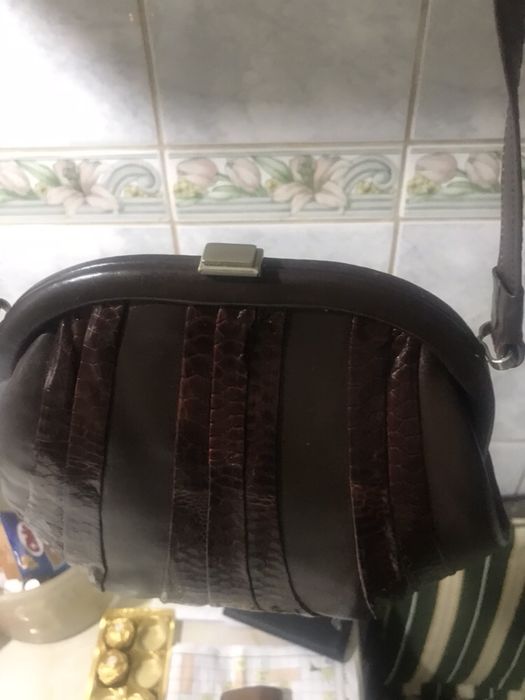 Poseta noua piele maro eleganta