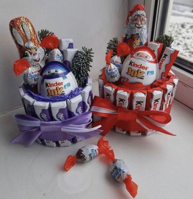 Продаю подарки сладкие и букеты из атласных лент