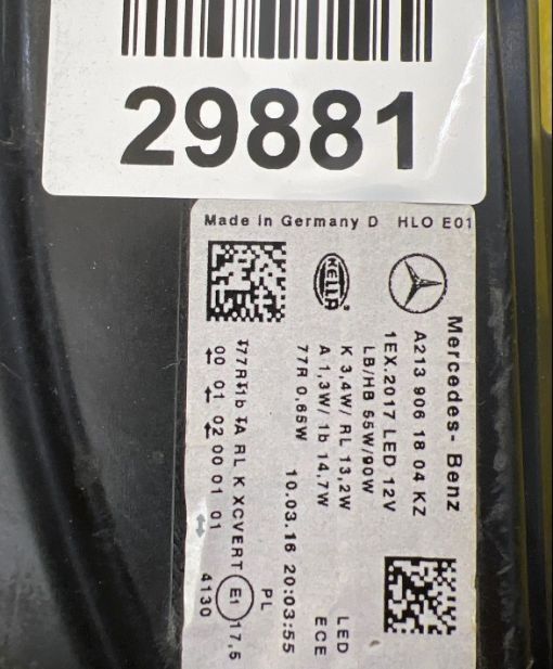 Оригинален LED фар за Mercedes W213 E-class Hella A213 906 18 04