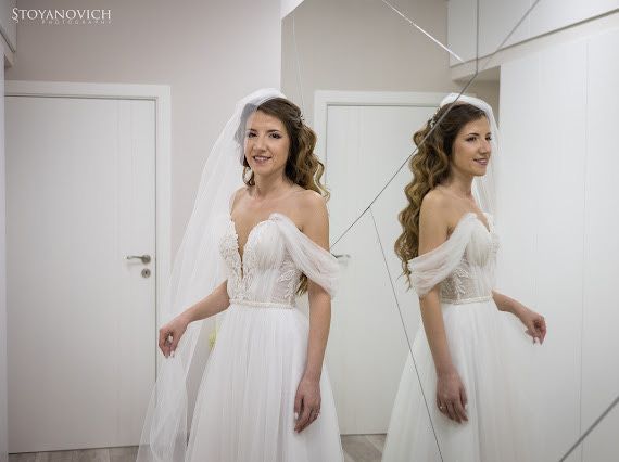 Сватбена рокля и воал, XS-S размер