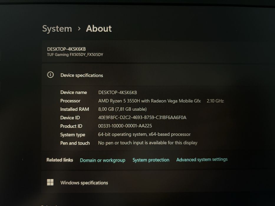 Asus tuf gaming laptop
