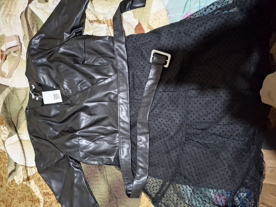 Платье чёрное, под кожу