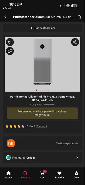 Purificator aer Xiaomi Mi Air Pro H