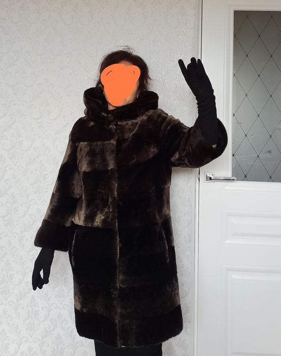 Шуба из натурального мутона