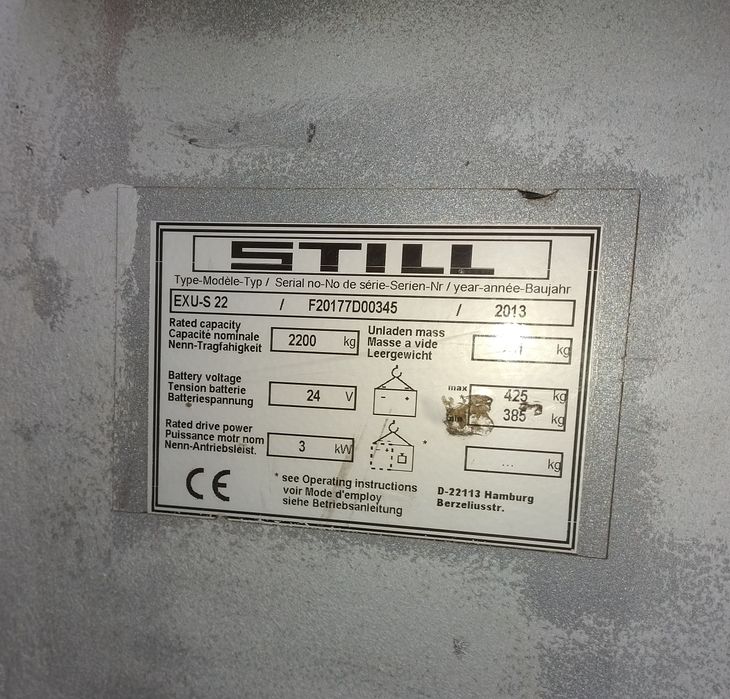 Transpaletă electrică STILL EXU-S22 din 2013