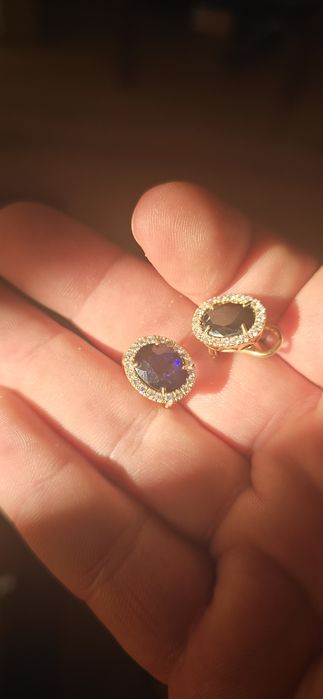 Cercei 18k safire si diamante naturale