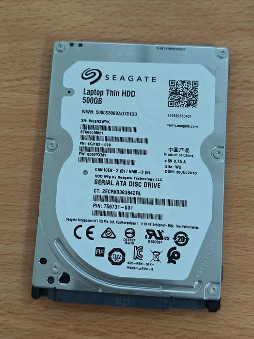 HDD Laptop 2.5", 500GB, 7200RPM, Sata3