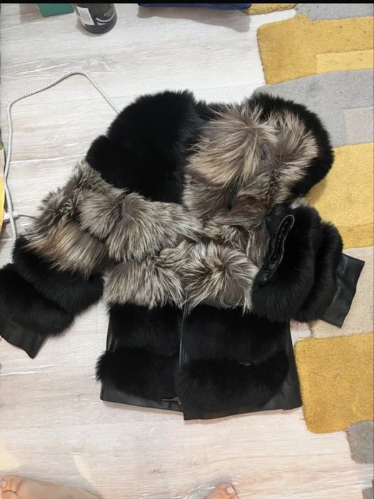 Blana naturala vulpe neagra/ argintie