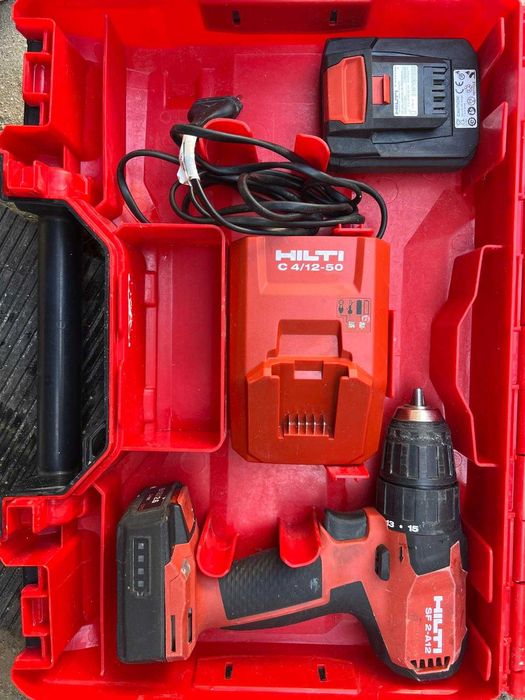 HILTI SDS MAX комбиниран къртач, акумулаторен шлайф, винтоверт, перфоратор с прахоуловител, лампа