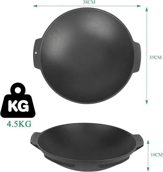 Tigaie Wok din fontă, diametru 38 cm