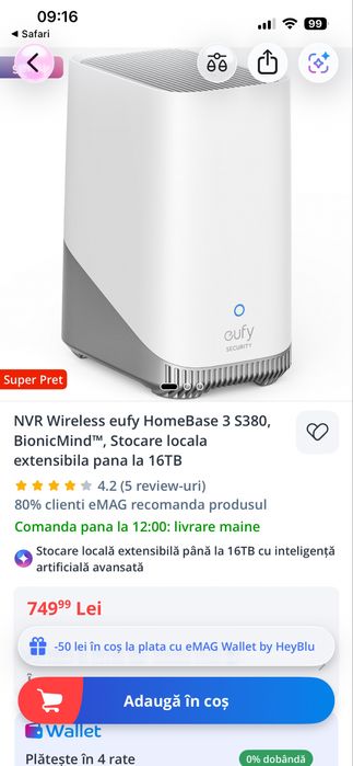 Vand Hone Base 3 S380 de la Eufy