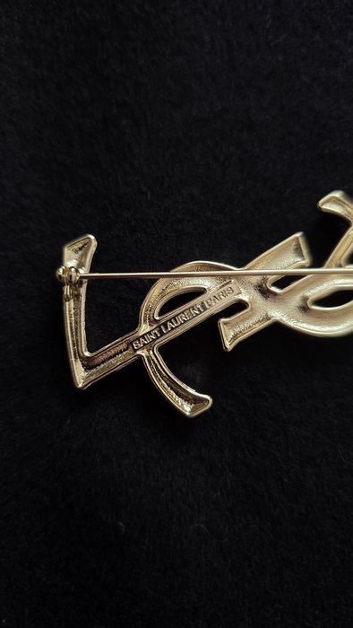 Brosă aurie, 7cm, Yves Saint Laurent