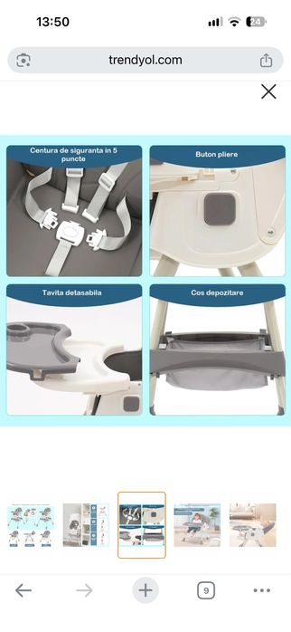 Scaun de masa bebe kinder vibe