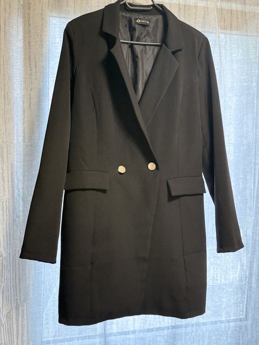Rochie Tip Sacou / Blazer Negru Elegant I SAW IT FIRST