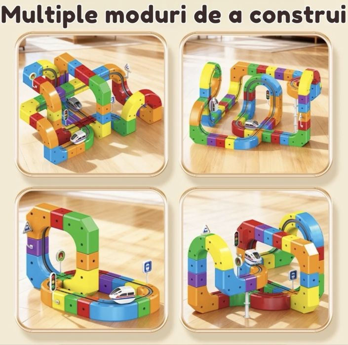 Set Cube Track 123 piese – Jucărie construcție copii 3+ ani