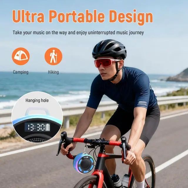Водоустойчива Bluetooth Колонка IPX7 с FM Радио, Антена, Часовник, Навсякъде с Теб