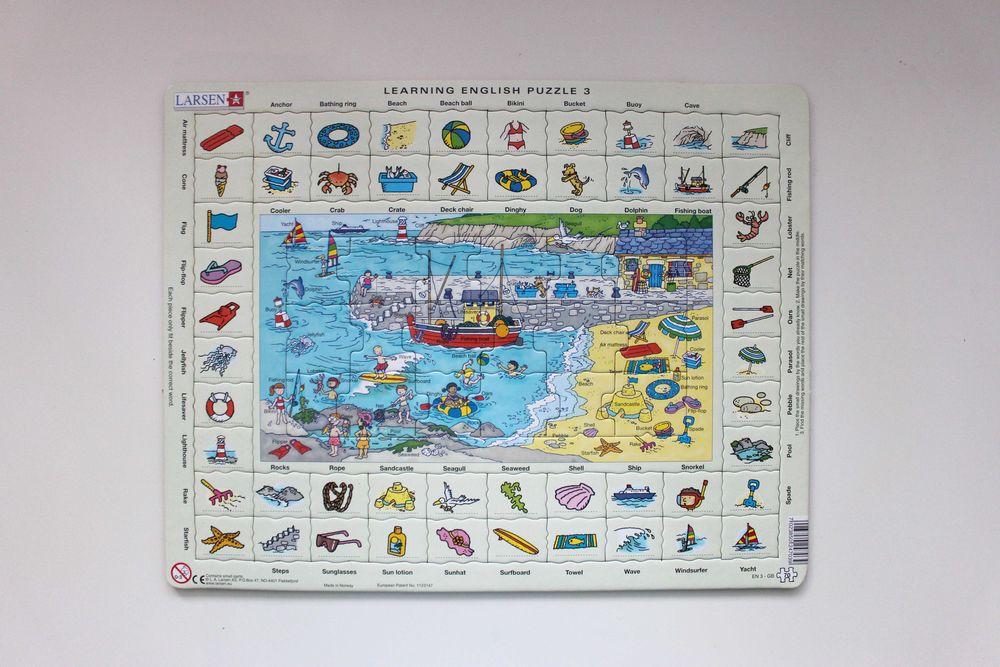 3 учебни пъзела по английски език и 1 с карта на Европа - Larsen