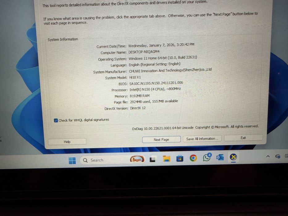 Tableta Windows 11 CHUWI Hi10 X1