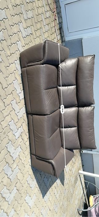 Vand canapea electrica de piele natura de culoare maro