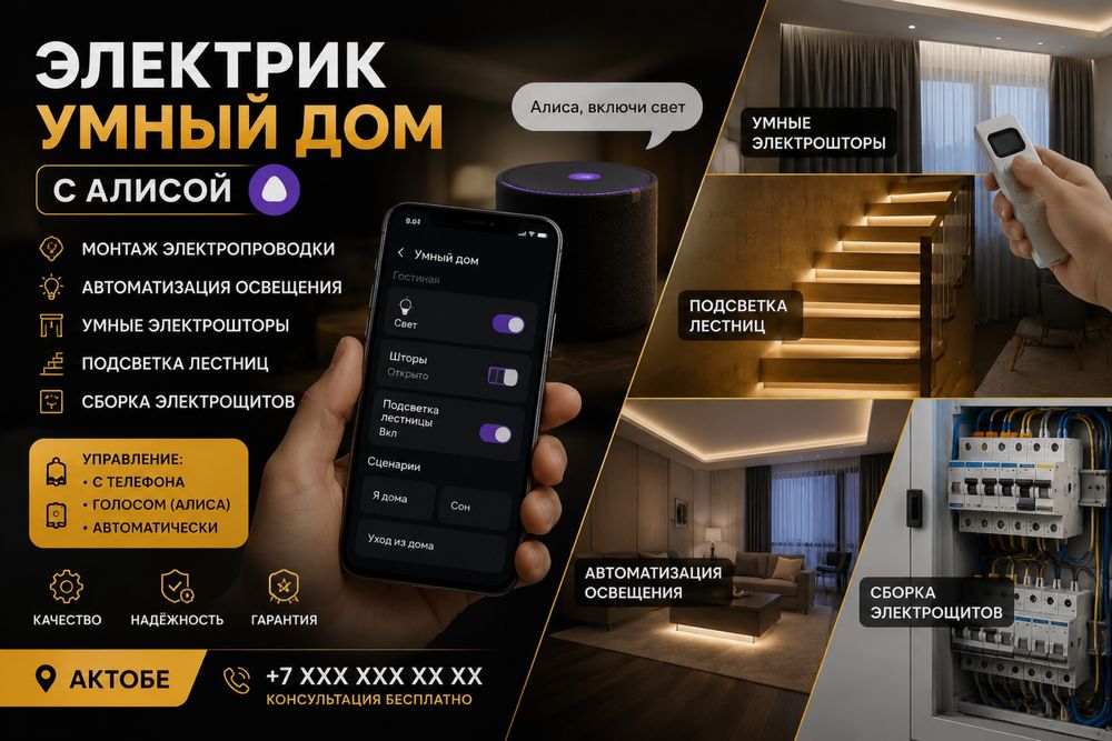 Электрик  Умный дом монтаж  Квартира, дом