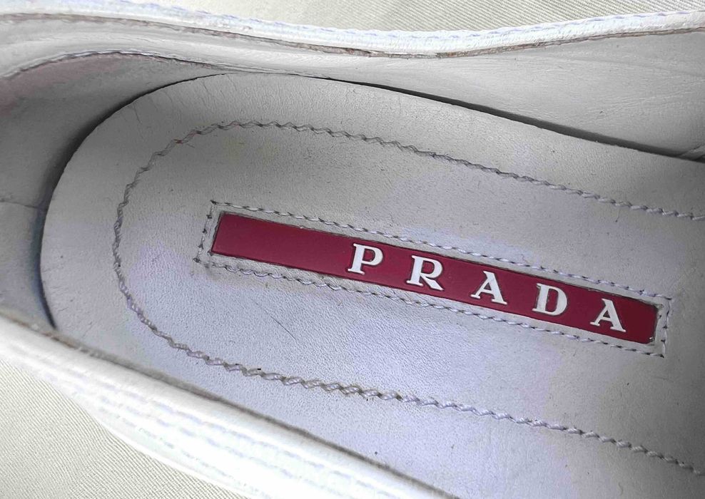 Prada Superbi Pantofi Sneakers Casual Alb Piele Original Nr.37