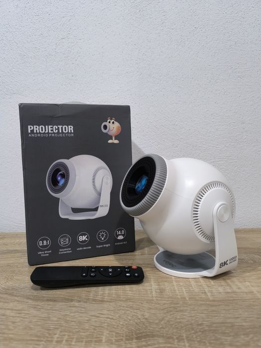 Videoproiector Smart 8K Android 14 YouTube Netflix Magazin Play