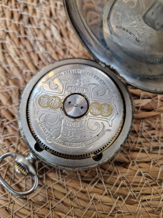 Рядък антикварен колекционерски швейцарски джобен часовник Hebdomas