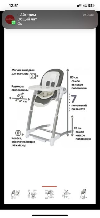 Стульчик для кормления с рождения