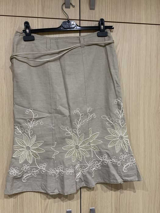 Лятна свеба ленена пола, размер 40, с колан