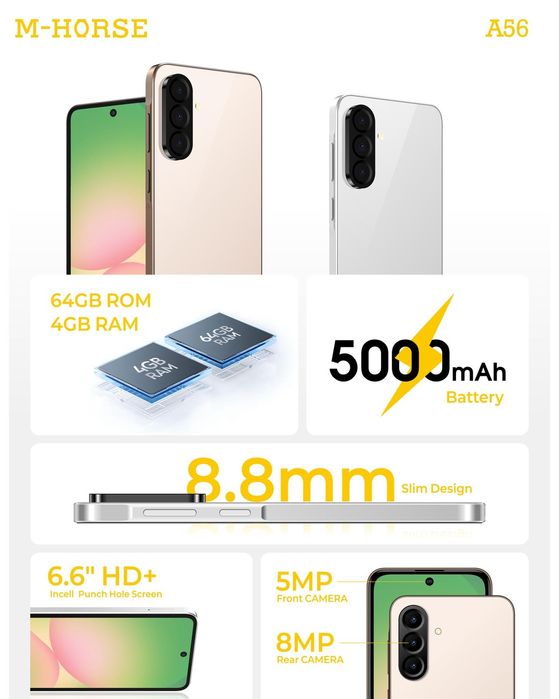 M horse A56 dastafka tekin 4+4/128Gb