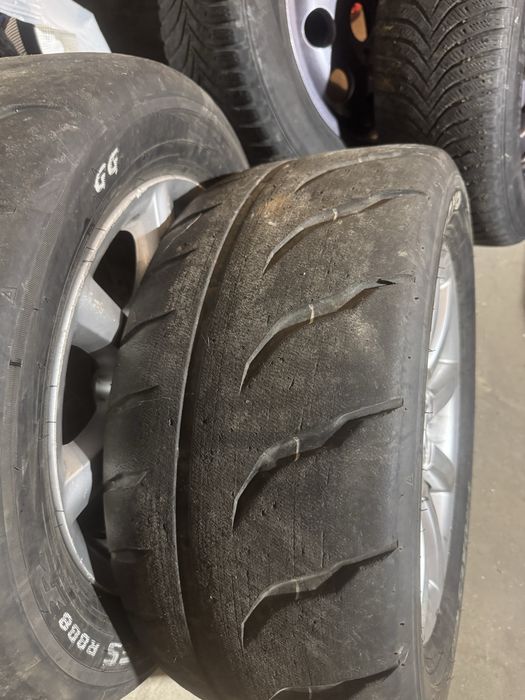 Джанти bbs 5x112 7j с полуслик toyo proxes r888r с телефонни шайби 7jс зимни гуми hankook