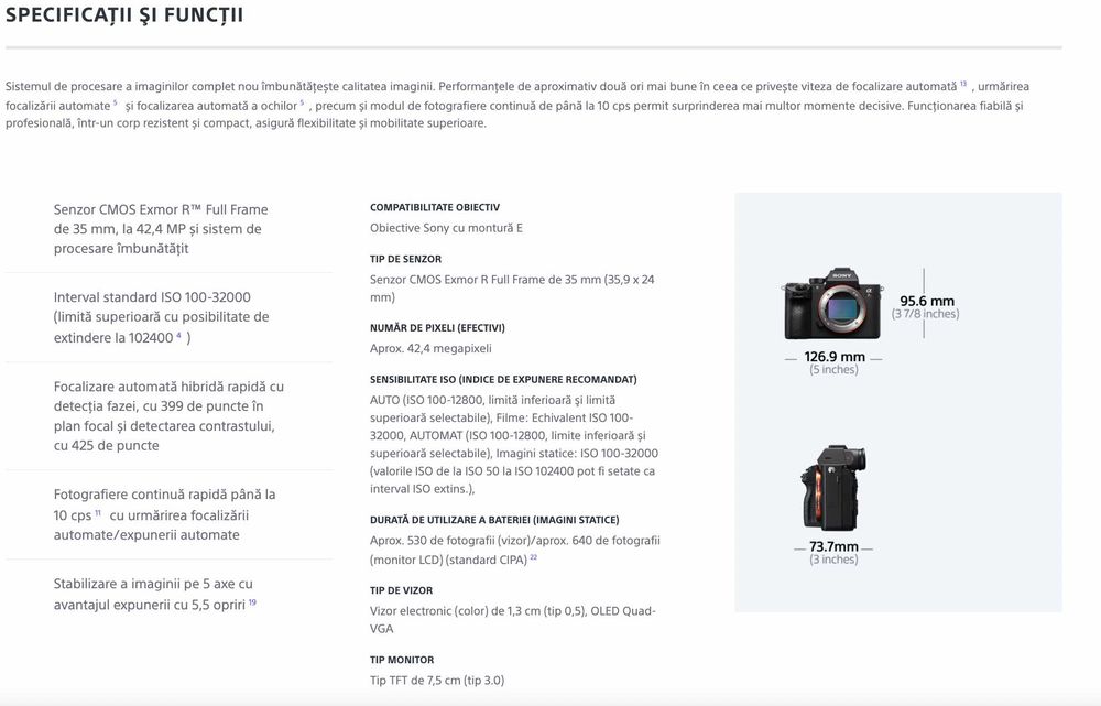 Sony A7r iii body ca nou