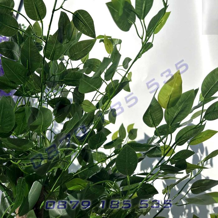 Извито вечно зелено изкуствено голямо дърво декор украса студио 1м 2м