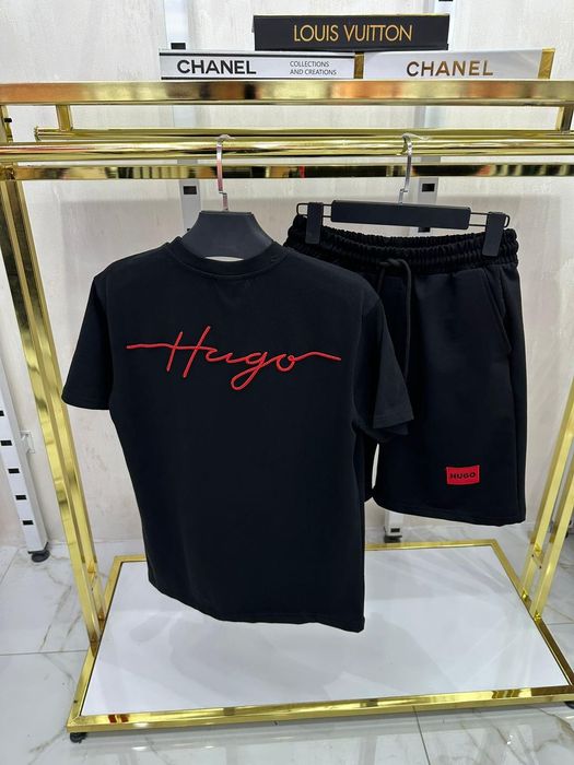 Мъжки летен комплект – тениска + къси панталони HUGO BOSS | Топ модел