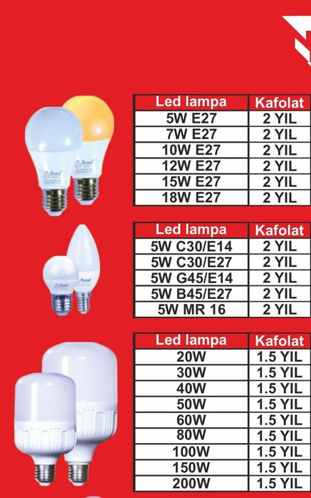 Dusel lampa razetka eletir jihozlari