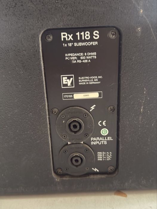 Продается два сабвуфера Electro Voice RX 118 S original в отличном сос
