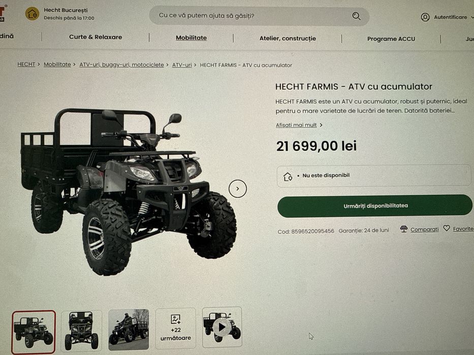 ATV Hecht Farmis, electric, aproape nou, garantie