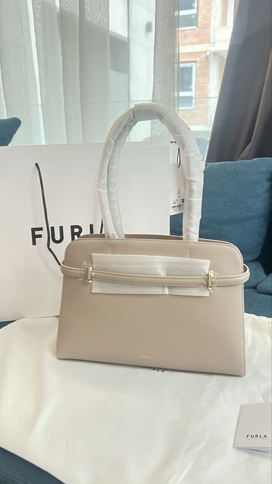 FURLA Meti Nero Cioccolato Stucco,Dalia.100%ориг.М размер,сериен номер
