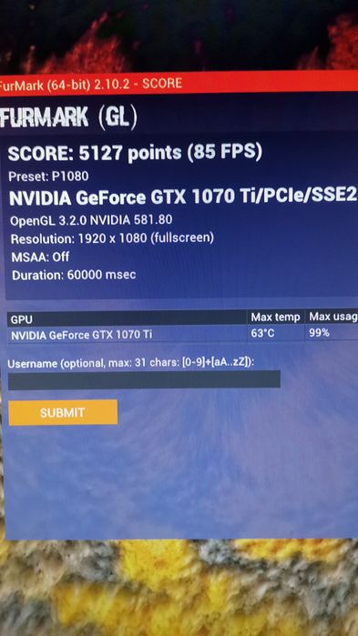 Placă video Gtx1070ti 8gb  Asus ROG Rgb