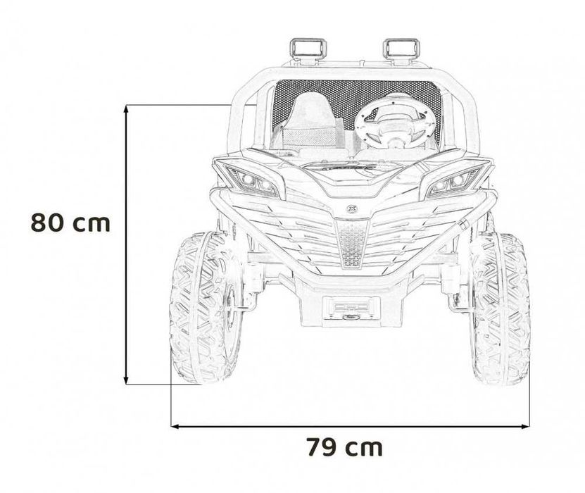 UTV electric pentru 2 copii Faster,  motoare 2x150W, baterie 24V 9Ah, telecomanda 2.4 GHz, roti din spuma EVA si Scaun Piele