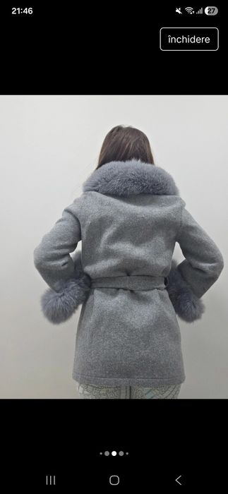 Palton calduros blana naturala