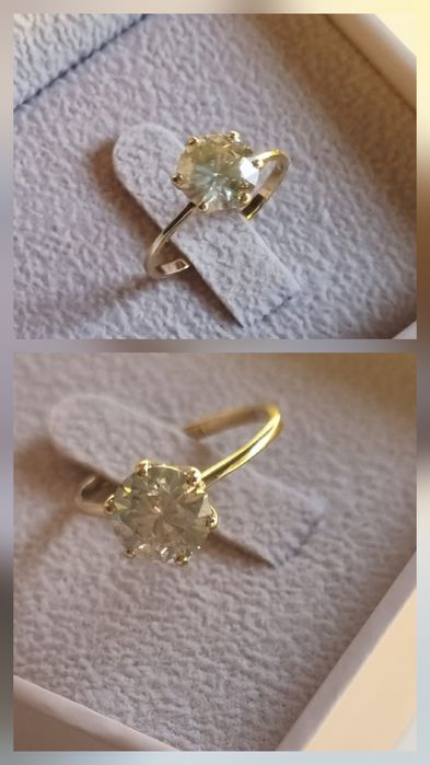 Inel cu diamant NATURAL stralucire pura, 1,72C,aur 18K,Round Brilliant