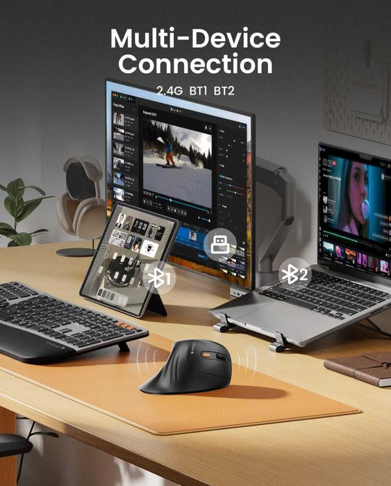 ProtoArc Ергономична мишка EM11 NL Bluetooth презареждаща  се безжична