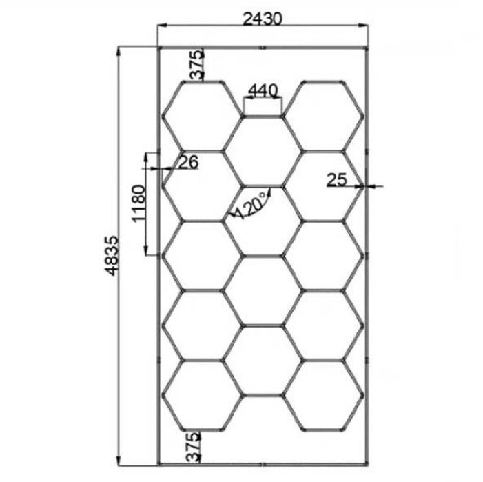 Лампы соты в рамке (14 сот)