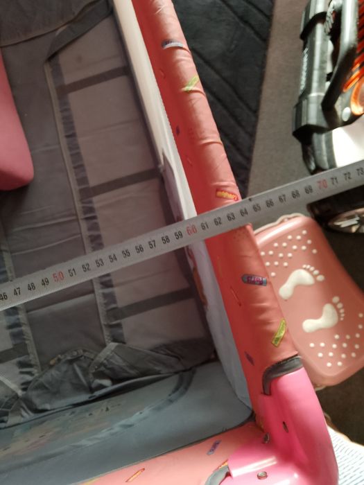 Кошарка за бебе, със мрежа, със врата, двойно дъно сгъваема