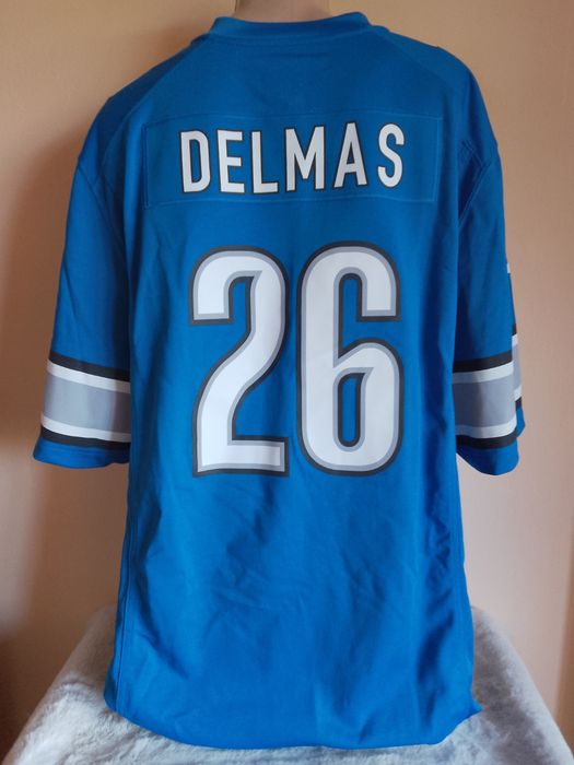 Tricou Fotbal American Detroit Lions #26 Delmas NFL On Fied