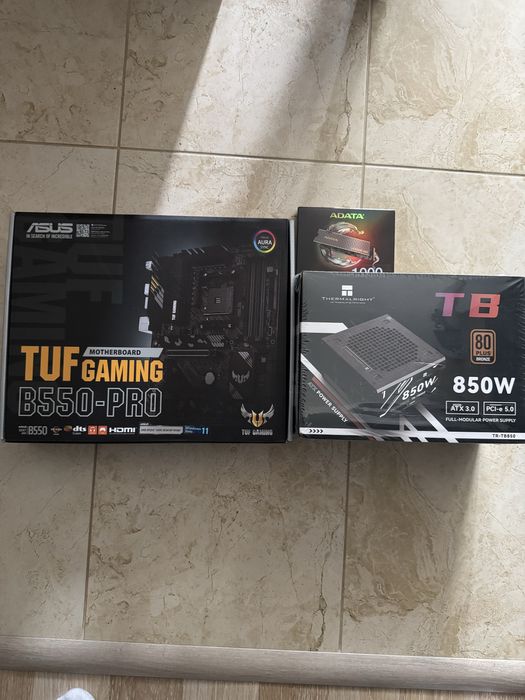 Kit piese gaming asus tuf b550 pro (SKT AMD AM4)+1TB SSD + Sursa 850W 80%BRONZE PLUS THERMALRIGHT TOATE NOI/SIGILATE