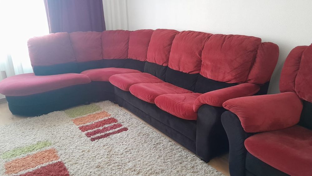 Colțar și fotoliu catifea