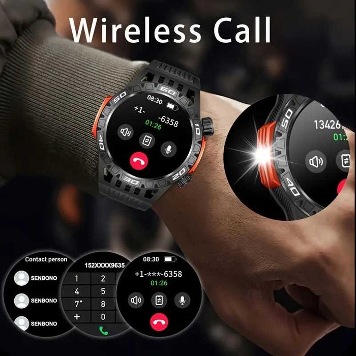 Водоустойчив смарт часовник - супер батерия 450  мАh