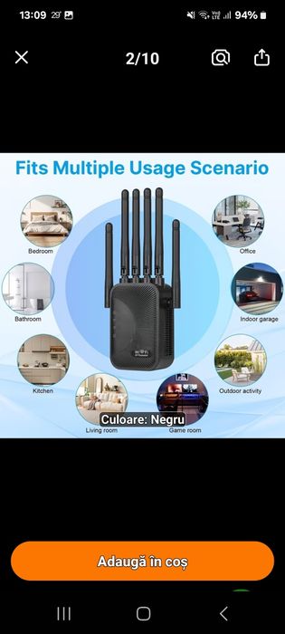 Extender amplificator wifi 1200mbps 6 antene  nou